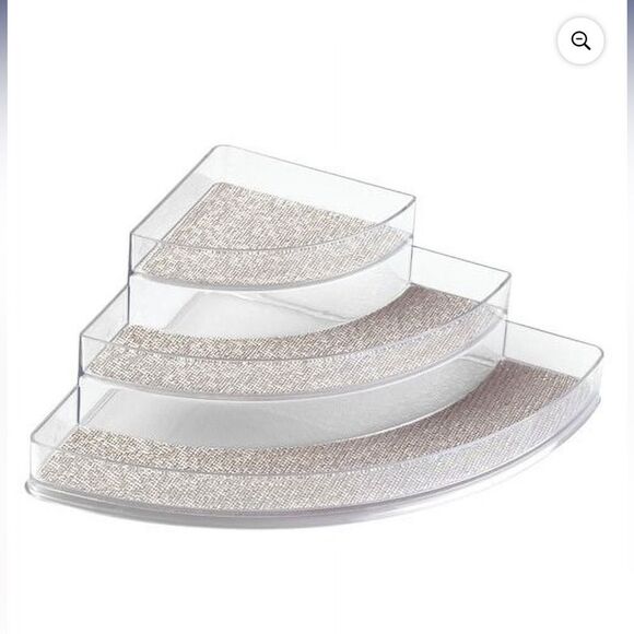 Twillo 3-Tier Stadium Corner Spice Rack in Metallico/Clear - Picture 1 of 15